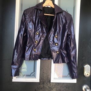 Cosplay Faux Leather Purple Jacket Duster Halloween Kpop Demon Hunters inspired